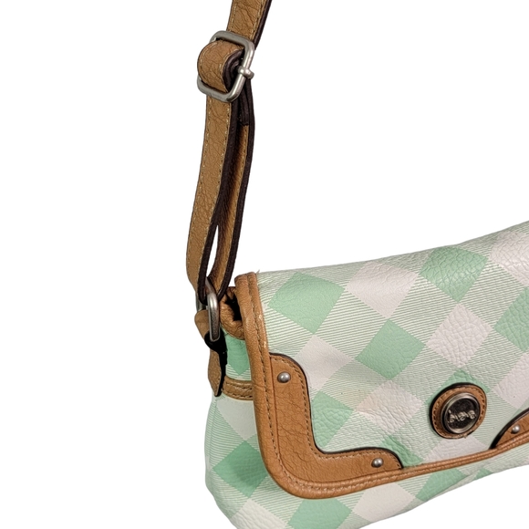 B.O.C. Born of Concepts Plaid Vinal Crissbody Shoulder Purse Bag - Picture 3 of 13